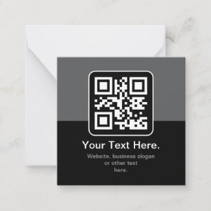 Modern Scannable QR Code Black Grey & White Card