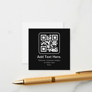 Modern Scannable QR Code   Black White & Grey Enclosure Card
