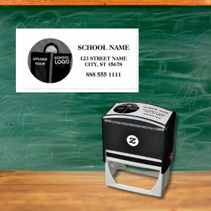Modern School Logo School Name Address Phone Self-inking Stamp