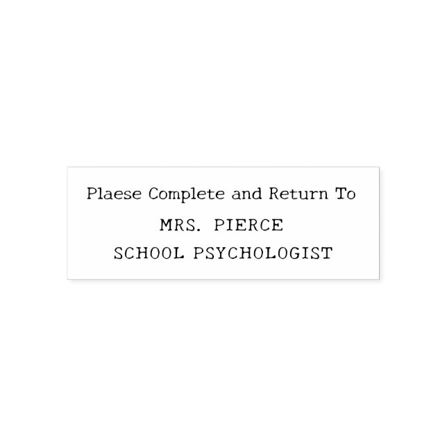 Modern School Psychologist for Filling Out Forms   Self-inking Stamp (Design)