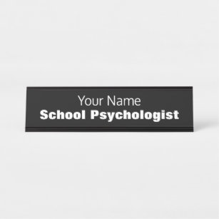 Modern School Psychologist's Desk Name Plate