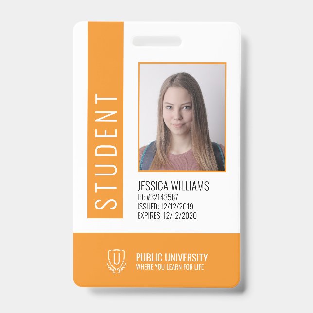Modern School University Student ID Badge (Front)