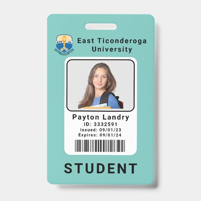 Modern School University Student ID Badge Template (Front)