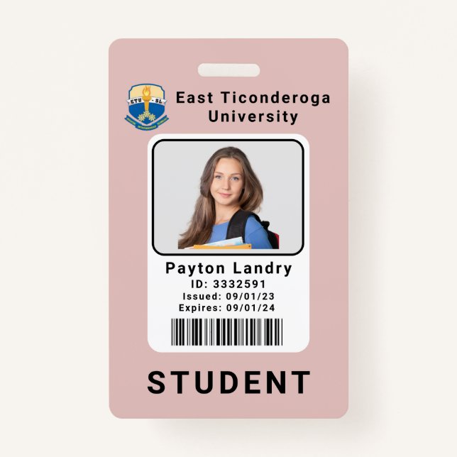 Modern School University Student ID Badge Template (Front)