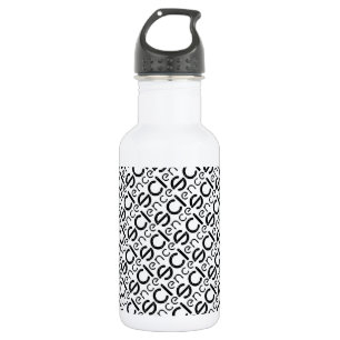 Modern Science Black & White Typography Pattern St 532 Ml Water Bottle