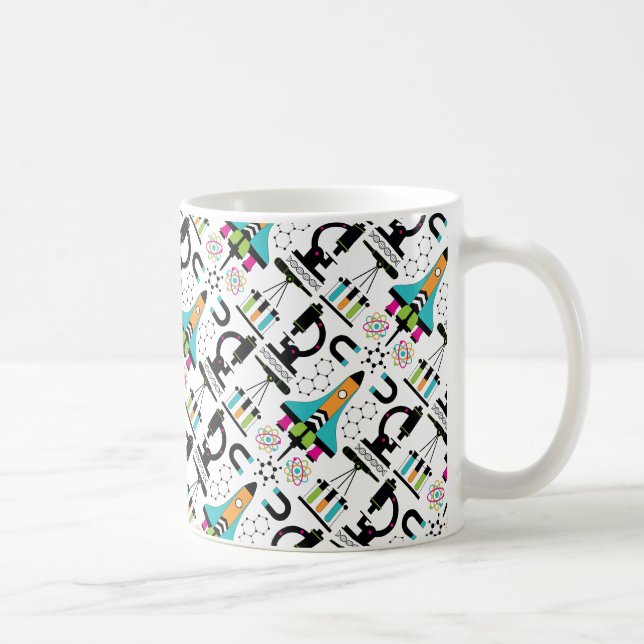 Modern Science Tools, Objects & Equipment Pattern Coffee Mug (Right)