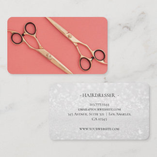 Modern Scissors Hair Stylist Polignac Business Card