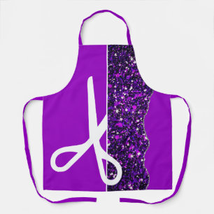 Modern Scissors Hair Stylist Purple Apron