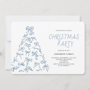 Modern Scribble Bow Christmas Party Invitation