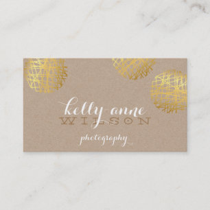 MODERN SCRIBBLE SPOT cute gold bold sketch kraft Business Card