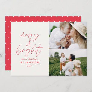 Modern script 1 photo red Christmas minimal