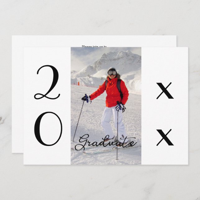 Modern Script 2025 Photo Graduation Party Invitation (Front/Back)