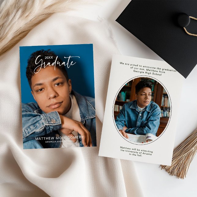 Modern Script 20xx Graduate Photo Announcement (Creator Uploaded)