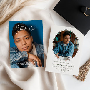 Modern Script 20xx Graduate Photo Party Invitation