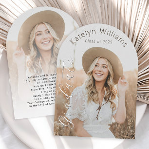 Modern Script 2 Photo Graduation Announcement
