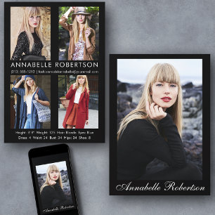 Modern Script 5 Photo Model Actor Comp Card