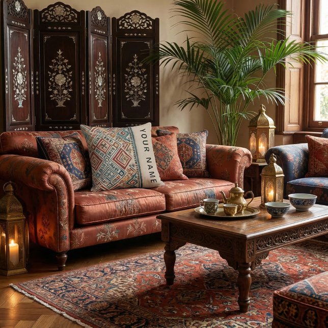 Modern  script abstract chic contemporary rustic  throw pillow (Creator Uploaded)