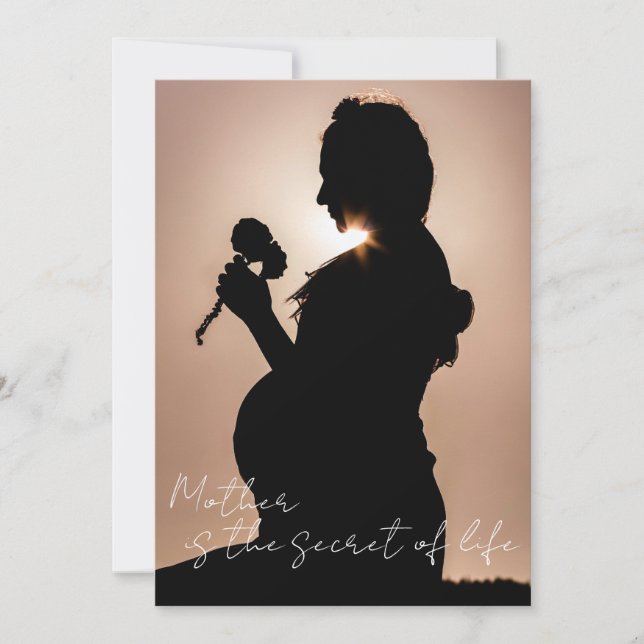 Modern Script and mother Photo Holiday Card (Front)