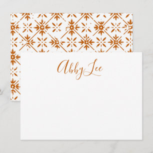 Modern Script and Tile Stationery Thank You Card