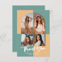 Modern Script Arch Green Yellow 4 Photo Graduation