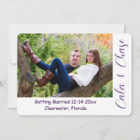 Modern Script & Asymmetrical Photo Save the Date