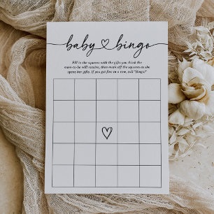 Modern Script Baby Bingo Baby Shower Game Invitation