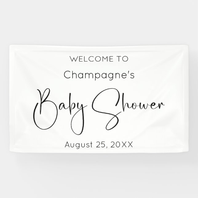 Modern Script Baby Shower Banner (Horizontal)