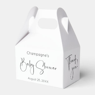Modern Script Baby Shower Thank You Favour Boxes