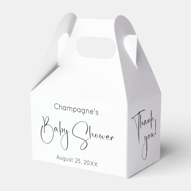 Modern Script Baby Shower Thank You Favour Boxes (Front Side)