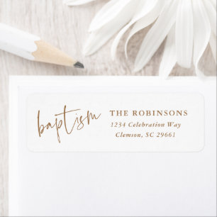 Modern Script Baptism Christening Return Address
