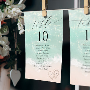 Modern Script Beach Table Number Seating Chart