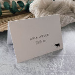 Modern Script Beef Menu Option Wedding Place Cards<br><div class="desc">These modern script beef menu option wedding place cards are perfect for a minimalist wedding. The simple black and white design features unique industrial lettering typography with modern boho style. Customizable in any colour. Keep the design minimal and elegant, as is, or personalize it by adding your own graphics and...</div>