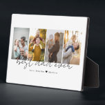Modern Script Best Dad Ever 4 Photos Dad Cutout Plaque<br><div class="desc">This is a plaque featuring 4 photos,  the text best dad ever and your custom message. This is the perfect gift for dad for father’s day,  his birthday or Christmas.
Photos by prostooleh / Freepik.</div>