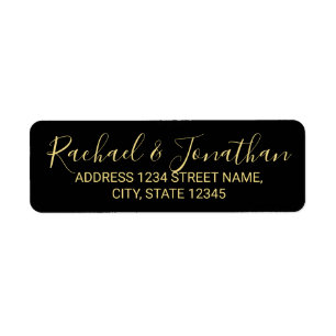 Modern Script Black and Gold Wedding