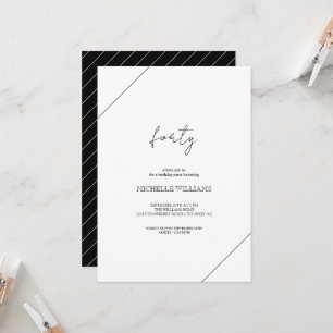 Modern Script Black And White Party Invitation