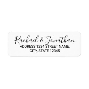 Modern Script Black and White Wedding