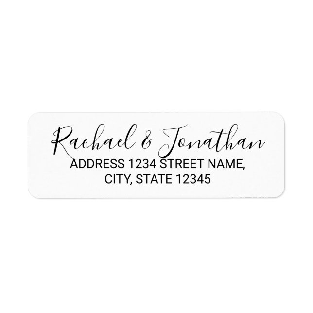 Modern Script Black and White Wedding (Front)