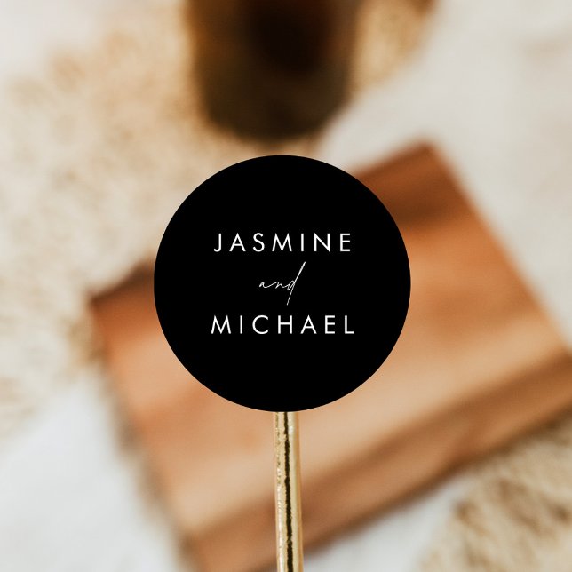 Modern Script Black Wedding Envelope Seals (Creator Uploaded)