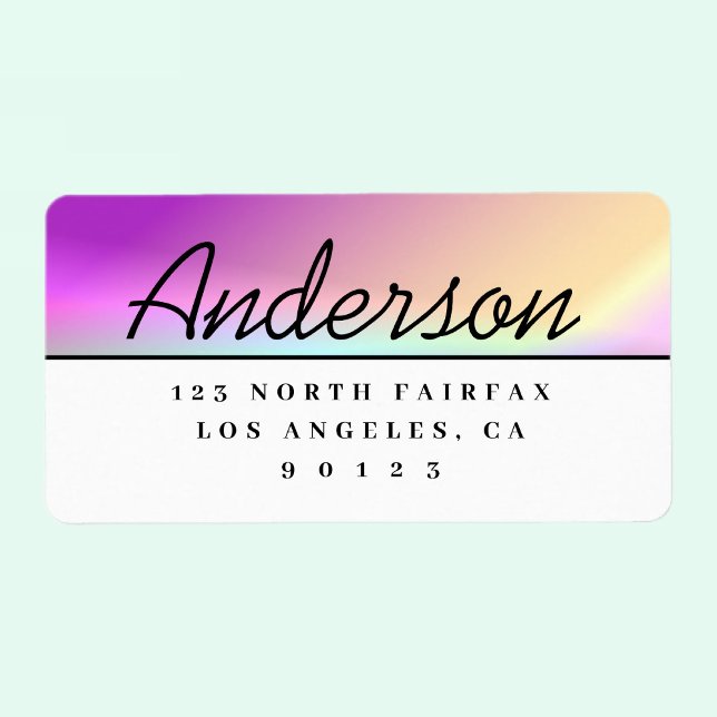 Modern Script Black & White Return Address Label (Creator Uploaded)