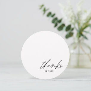 Modern Script Black White Thanks Thank You Card