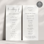 Modern Script Black White Wedding Program<br><div class="desc">Modern Script Black White Wedding Available digitally and printed. A modern typographical design in black and white for your wedding programs. The main header is in a stylish set script and the rest of the text you can easily personalize. You can change the text and background colours if you wish...</div>