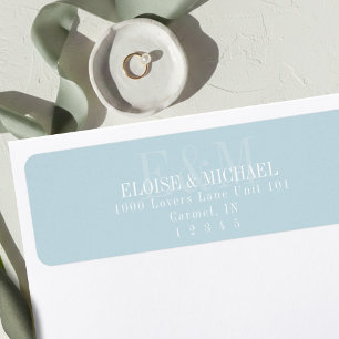 Modern Script Blue Citrus Monogram Wedding