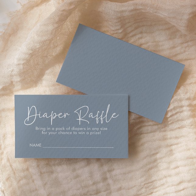 Modern Script Blue Oh Baby Simple Diaper Raffle Enclosure Card (Creator Uploaded)
