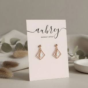 Modern Script Blush Pink Earring Display