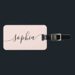 Modern Script Blush Pink Luggage Tag<br><div class="desc">Modern handwriting calligraphy.</div>