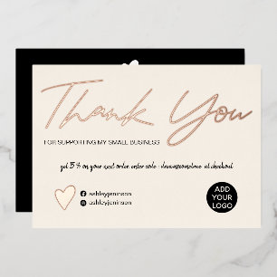 Modern script blush pink order thank you