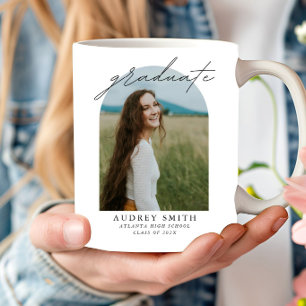 Modern Script Boho Arch Photo Graduation Gifts Coffee Mug