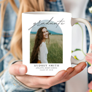 Modern Script Boho Arch Photo Graduation Gifts Coffee Mug