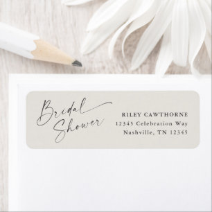 Modern Script Boho Bridal Shower Return Address