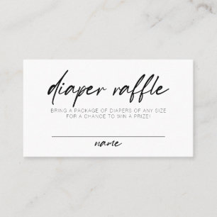 Modern Script Boho Minimal Diaper Raffle Place Card